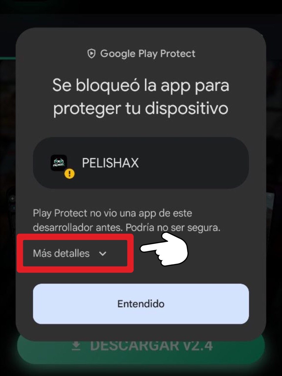 Play Protect: app bloqueada